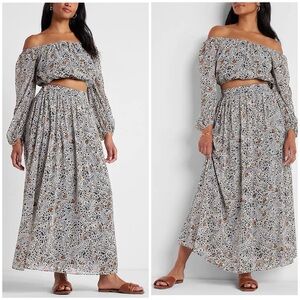 Express x Rachel Zoe Collection Printed Maxi Skirt